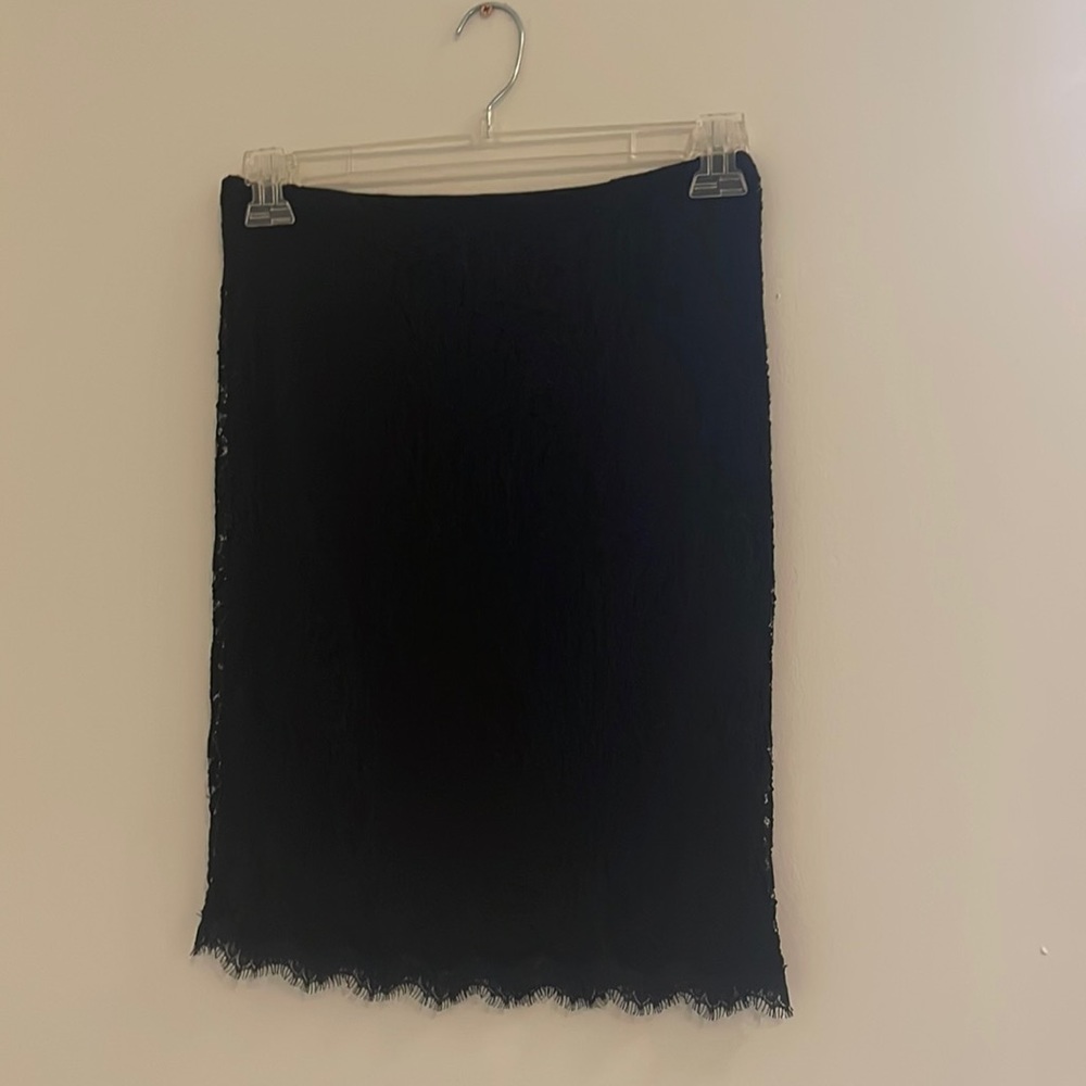 Diane Von Furstenberg black lace skirt